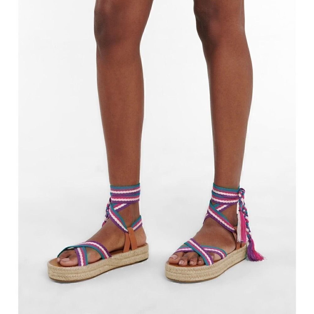 Isabel Marant Women Malay Espadrille Sandals Flatform EU 39 US 9 Pink Purple New - Picture 6 of 6